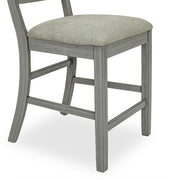[D574-C] Miral - Pub Chair, Rubber Wood, Fabric, Gray Box: 1 of 1 Box of 2 - D574-C