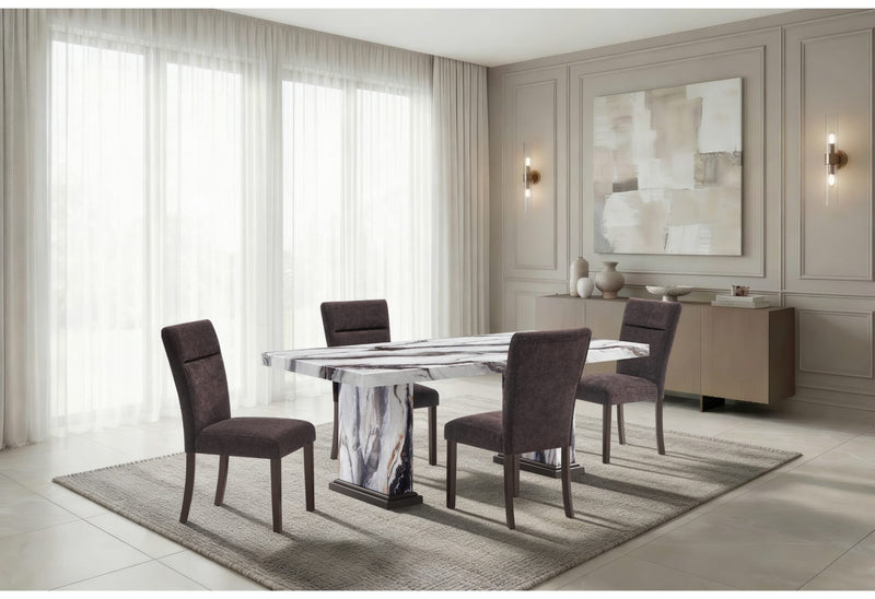 D8212 Dining Table With 6 D8212 Dining Chairs Brown - D8212DT+D8212DC-BRWN 7 PC