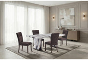 D8212 Dining Table With 8 D8212 Dining Chairs Brown - D8212DT+D8212DC-BRWN 9 PC
