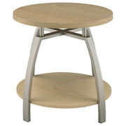 Dacre 2-piece Round Coffee and End Table Set Greige - 720318-S2