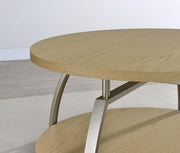 Dacre 2-piece Round Coffee and End Table Set Greige - 720318-S2