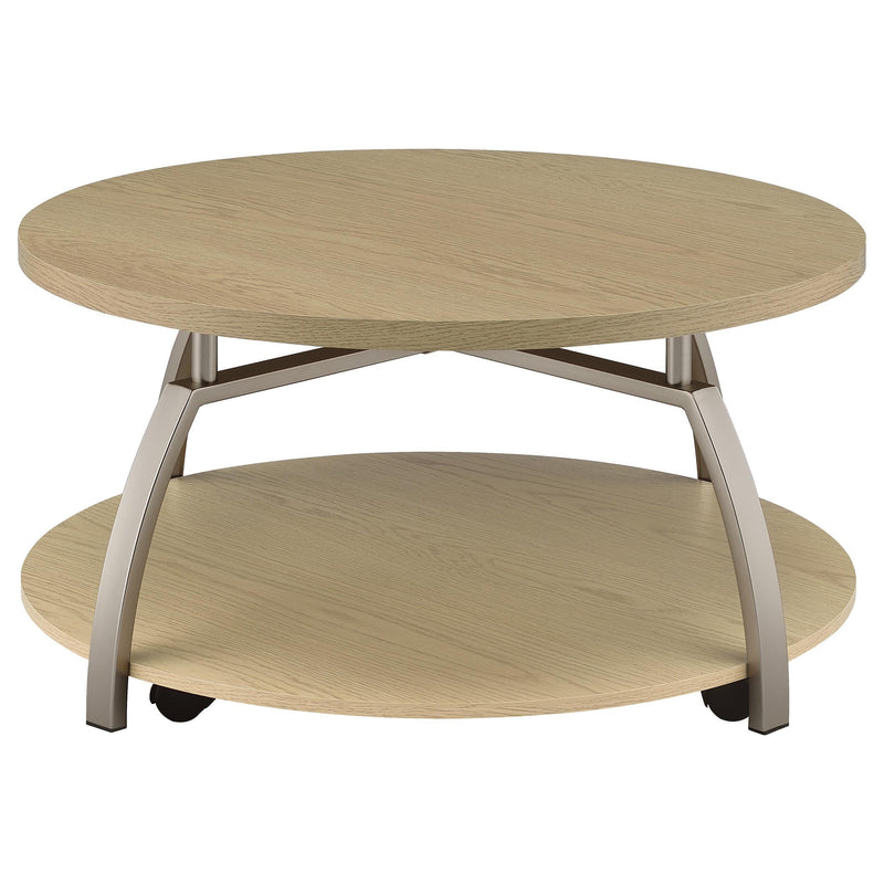 Dacre Round Engineered Wood Top Coffee Table Greige - 720318