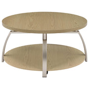 Dacre Round Engineered Wood Top Coffee Table Greige - 720318