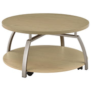 Dacre Round Engineered Wood Top Coffee Table Greige - 720318