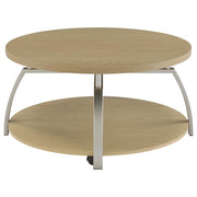 Dacre Round Engineered Wood Top Coffee Table Greige - 720318