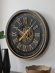 Dairton Black/Gold Finish Wall Clock - A8010385