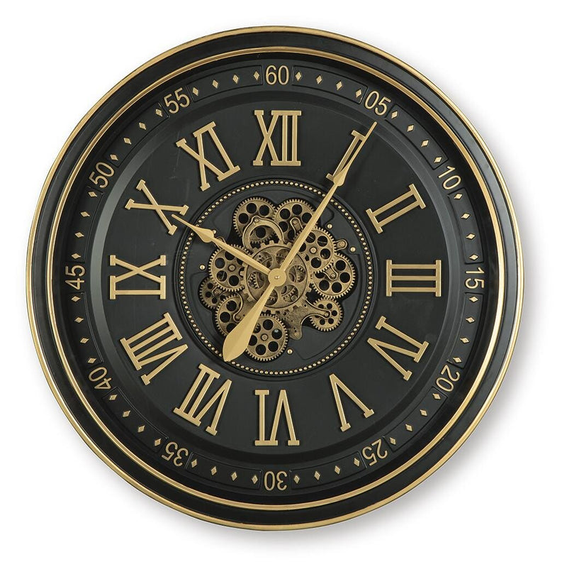 Dairton Black/Gold Finish Wall Clock - A8010385