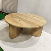 Dale Sculptural Round Solid Mango Wood Coffee Table Natural Mango - 722548