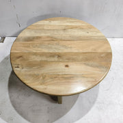 Dale Sculptural Round Solid Mango Wood Coffee Table Natural Mango - 722548