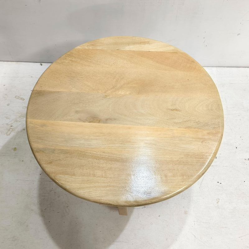 Dale Sculptural Round Solid Mango Wood End Table Natural Mango - 722547