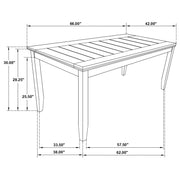 Dalila Rectangular 66-inch Wood Dining Table Dark Grey - 102721GRY
