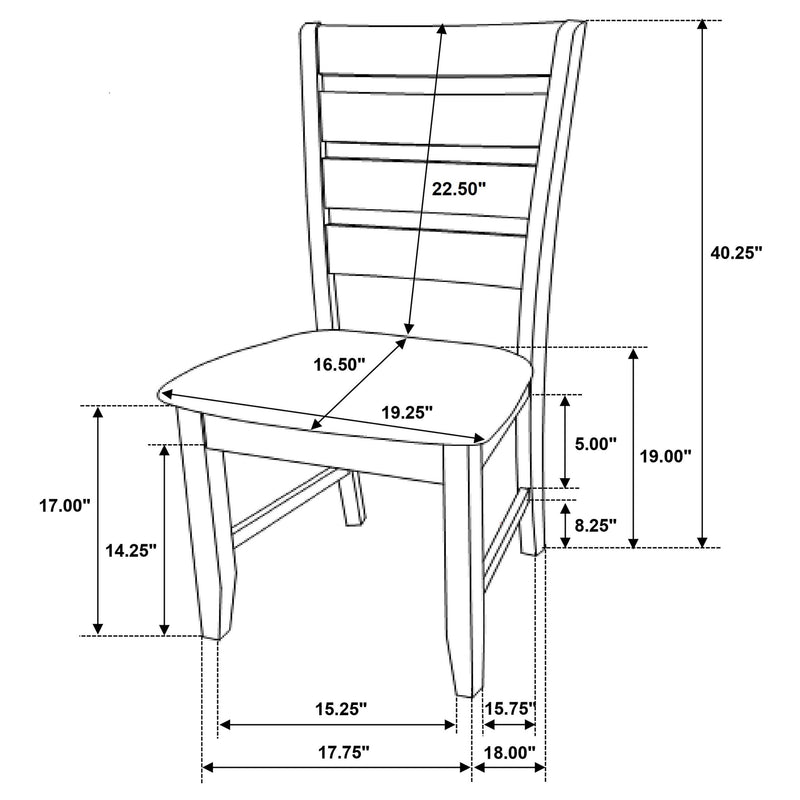 Dalila Wood Dining Side Chair Cappuccino (Set of 2) - 102722