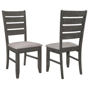 Dalila Wood Dining Side Chair Dark Grey (Set of 2) - 102722GRY