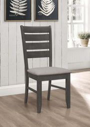 Dalila Wood Dining Side Chair Dark Grey (Set of 2) - 102722GRY