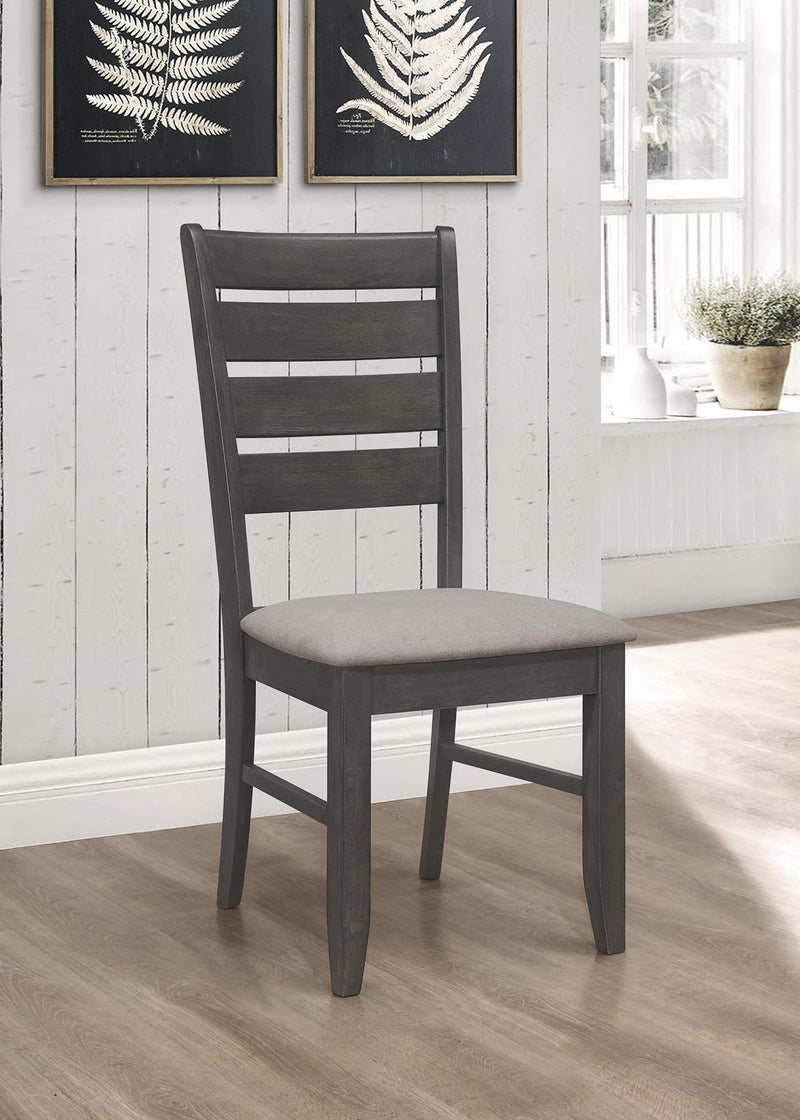 Dalila Wood Dining Side Chair Dark Grey (Set of 2) - 102722GRY