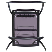 Dallas 2-shelf Curved Freestanding Home Bar Cabinet Black - 182135