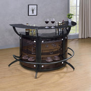 Dallas 3-piece Curved Freestanding Home Bar Cabinet Black - 182135-S3