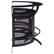 Dallas 3-piece Curved Freestanding Home Bar Cabinet Black - 182135-S3
