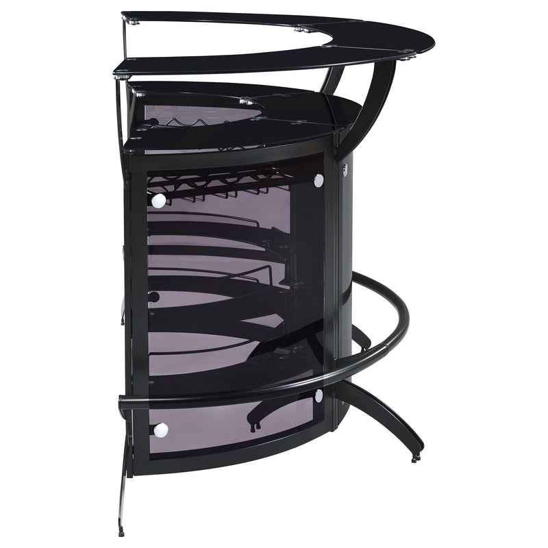 Dallas 3-piece Curved Freestanding Home Bar Cabinet Black - 182135-S3