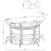 Dallas 3-piece Curved Freestanding Home Bar Cabinet Black - 182135-S3
