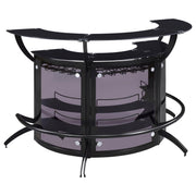 Dallas 3-piece Curved Freestanding Home Bar Cabinet Black - 182135-S3