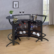 Dallas 3-piece Curved Freestanding Home Bar Cabinet Black - 182135-S3