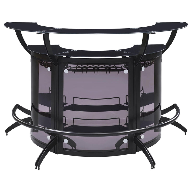 Dallas 3-piece Curved Freestanding Home Bar Cabinet Black - 182135-S3
