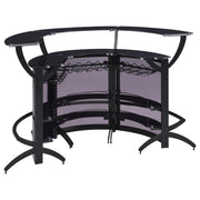 Dallas 3-piece Curved Freestanding Home Bar Cabinet Black - 182135-S3