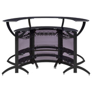 Dallas 3-piece Curved Freestanding Home Bar Cabinet Black - 182135-S3