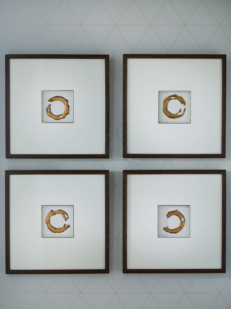 Dallbourne White/Gold Finish Wall Art (Set of 4) - A8000491