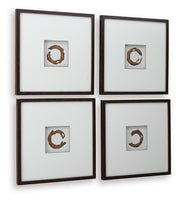 Dallbourne White/Gold Finish Wall Art (Set of 4) - A8000491