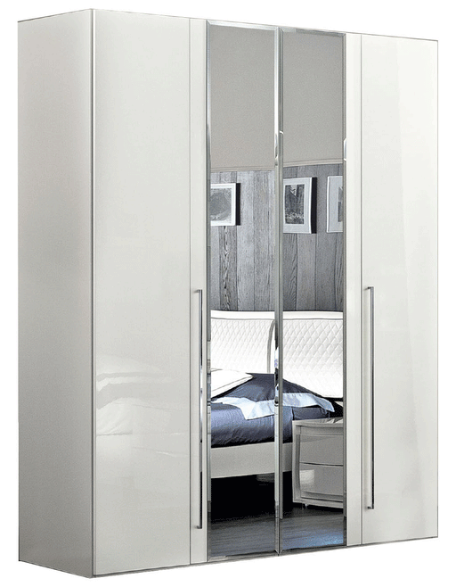 Dama Bianca 4 Door Glass Doors Wardrobe White - i23984 - Lara Furniture