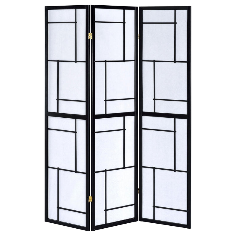 Damis 3-Panel Room Divider Folding Shoji Screen Black - 900102