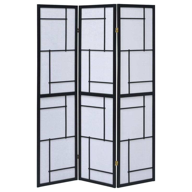 Damis 3-Panel Room Divider Folding Shoji Screen Black - 900102