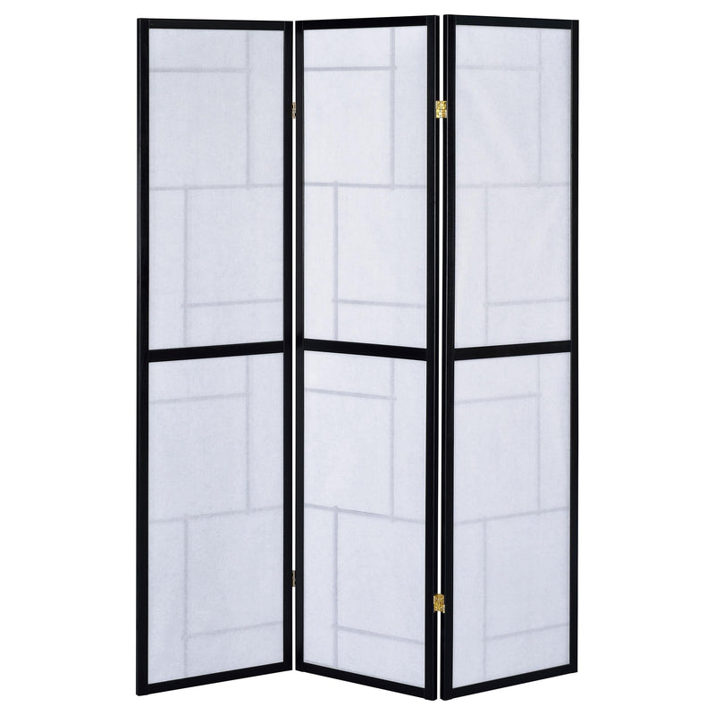 Damis 3-Panel Room Divider Folding Shoji Screen Black - 900102