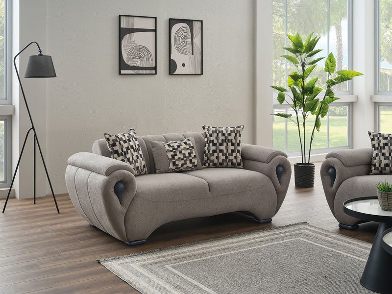Damla Stationary Loveseat Cream in Cream - 101-DAM-GIR08-2