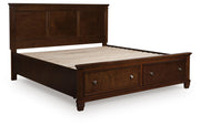 Danabrin Brown California King Panel Storage Bed - B685B19