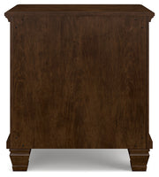 Danabrin California King Panel Bed with Mirrored Dresser, Chest and Nightstand in Brown - PKG015192