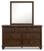 Danabrin California King Panel Storage Bed, Dresser, Mirror and Nightstand in Brown - PKG023949