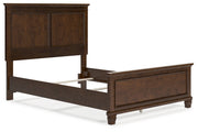 Danabrin Full Panel Bed with Mirrored Dresser and Nightstand in Brown - PKG015202