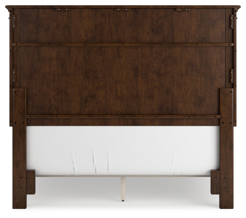 Danabrin Full Panel Bed with Mirrored Dresser, Chest and 2 Nightstands in Brown - PKG015201