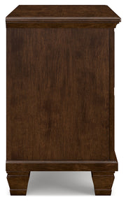 Danabrin Full Panel Bed with Mirrored Dresser, Chest and Nightstand in Brown - PKG015204