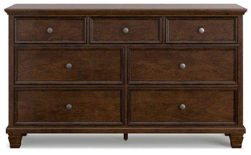 Danabrin King Panel Storage Bed, Dresser and Nightstand in Brown - PKG023945