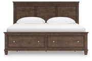 Danabrin King Panel Storage Bed, Dresser and Nightstand in Brown - PKG023945