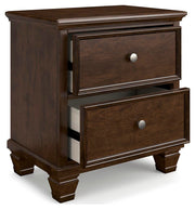 Danabrin King Panel Storage Bed, Dresser, Mirror and Nightstand in Brown - PKG023944