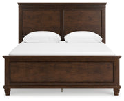 Danabrin Queen Panel Bed with Mirrored Dresser and Nightstand in Brown - PKG015178