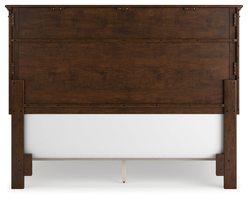 Danabrin Queen Panel Bed with Mirrored Dresser, Chest and 2 Nightstands in Brown - PKG015177