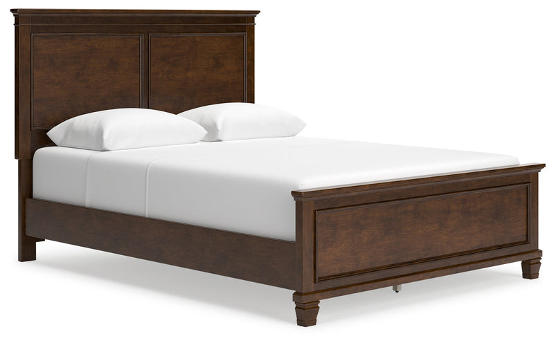 Danabrin Queen Panel Bed with Mirrored Dresser, Chest and 2 Nightstands in Brown - PKG015177