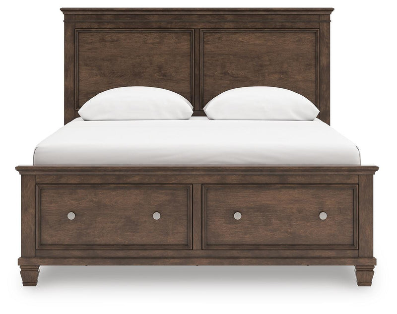 Danabrin Queen Panel Storage Bed and Dresser in Brown - PKG023937