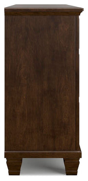 Danabrin Queen Panel Storage Bed, Dresser and Nightstand in Brown - PKG023940